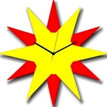  Basement Bazaar Star Shaped Analog Wall Clock (Red, Yellow) 