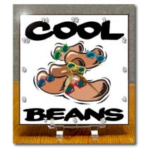 3dRose dc_102581_1 Funny Cool Beans Sayings Design-Desk Clock, 6 by 6-Inch