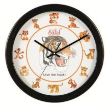 Safal Quartz Save The Tiger Circular Wall Clock SA553DE00GNVINDFUR