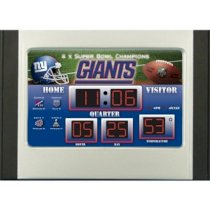 11" NFL New York Giants Scoreboard Desk Clock with Date and Temperature Display