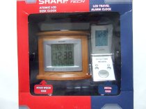 Sharp Atomic Desk Clock and Travel Clock Combo