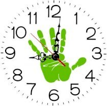 Ellicon 158 Green Hand Analog Wall Clock (White) 