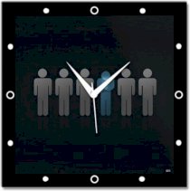 Shoprock Busy Person Analog Wall Clock (Black)