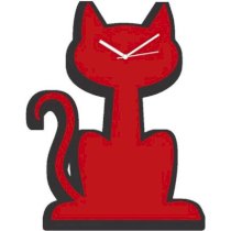 Fab Time Red Meow Cat Wall Clock FA116DE13TLAINDFUR