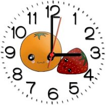  Ellicon 362 Cute Fruit Analog Wall Clock (White) 