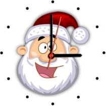 Ellicon 92 Happy Santa Claus Analog Wall Clock (White) 