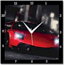  Shoprock Red Car Analog Wall Clock (Black) 