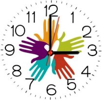  Ellicon 182 Colorful Hand Make A Heart Analog Wall Clock (White) 