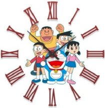 Ellicon B21 Doraemon With Gang Analog Wall Clock (White) 