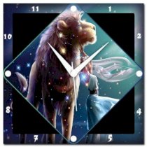 WebPlaza Lion With Girl Analog Wall Clock (Multicolor) 