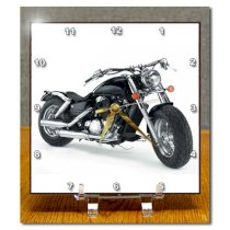 3dRose dc_4488_1 LLC Harley-Davidson and No. 174 Motorcycle Desk Clock
