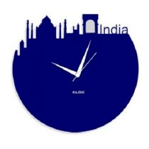 Klok India Skyline Wall Clock Blue