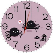 Ellicon B252 Funny Cartoon Analog Wall Clock (Purple)