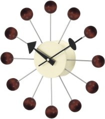 George Nelson Ball 13 in. Wall Clock - Walnut