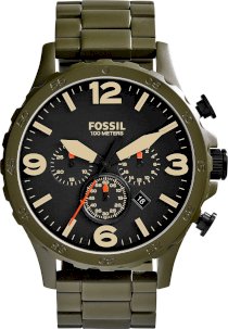 Fossil Men's Chronograph Nate Olive-Tone Watch 50mm 65150