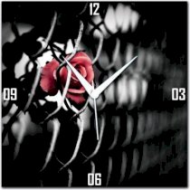 WebPlaza Red Rose Analog Wall Clock (Multicolor) 