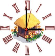 Ellicon 151 Garden Hut Analog Wall Clock (White) 