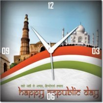  WebPlaza Incredible Republic Day Analog Wall Clock (Multicolor) 