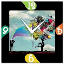 WebPlaza Mind Burst Analog Wall Clock (Multicolor) 