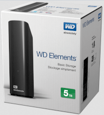 Western Digital Elements 5TB USB 3.0 3.5" External Hard Drive WDBWLG0050HBK-NESN Black