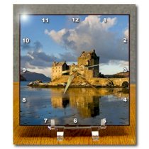 3dRose dc_194374_1 Eilean Donan Castle. Desk Clock, 6 by 6-Inch
