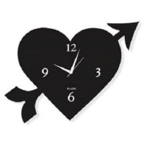 Klok Love Struck Heart Wall Clock Black