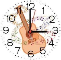 Ellicon 322 Guitar Notes Analog Wall Clock (White) 