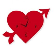 Klok Love Struck Heart Wall Clock Red