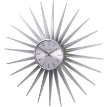 George Nelson Silver 24 in. Sunburst Wall Clock  