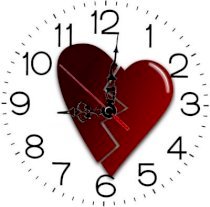 Ellicon 159 Broken Heart Analog Wall Clock (White) 