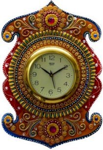 eCraftIndia Kundan Studded Analog Wall Clock