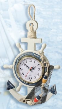 Decorative Nautical Wooden Anchor Clock