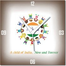  WebPlaza Child Of India Republic Day Analog Wall Clock (Multicolor) 