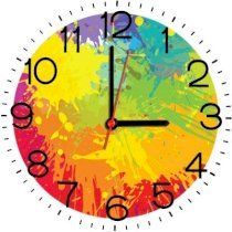 Ellicon B386 Splash Colorful Analog Wall Clock (White) 