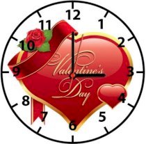  Ellicon 20 Valentineday Love Red Heart Analog Wall Clock (White) 