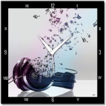 Shoprock Music out of Headphones Analog Wall Clock (Black) 