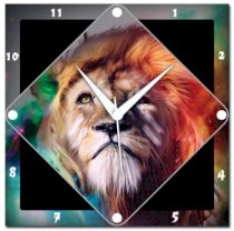 WebPlaza Lion Art Analog Wall Clock (Multicolor) 