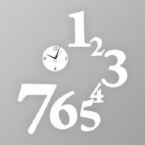 Klok 1 To 7 Luxury Wall Clock White