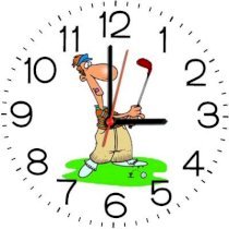 Ellicon B150 Cartoon Golfer Analog Wall Clock (White) 
