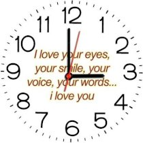 Ellicon B263 I Love Your Eyes Analog Wall Clock (White) 
