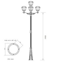 Cột đèn sân vườn PINE CH07-4 Tulip