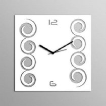 Pyramid Clocks Abstract Vertical Swirls White Wall Clock