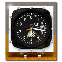 3dRose dc_109542_1 Closeup of Airplane Altimeter Desk Clock, 6 by 6-Inch