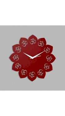 Creative Width Decor Aum In Petals Red Wall Clock