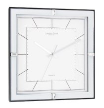 LC Designs UK Square Black and Silver Finish Wall Clock 30CM