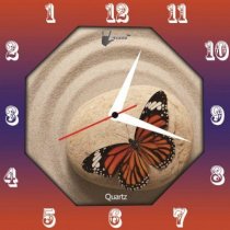 Lycans Anti 0031 Analog Wall Clock (Almond, Red) 