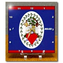 3dRose dc_51538_1 I Love Belize-Desk Clock, 6 by 6-Inch