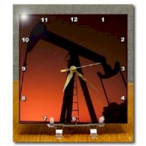 3dRose dc_93394_1 Industry, Oil Rig, Tulsa, Oklahoma-Us37 Bba0001-Bill Bachmann-Desk Clock, 6 by 6-Inch