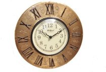 Wellgain Wooden Carving Analog Wall Clock (Copper)