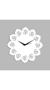 Creative Width Decor Aum In Petals White Wall Clock